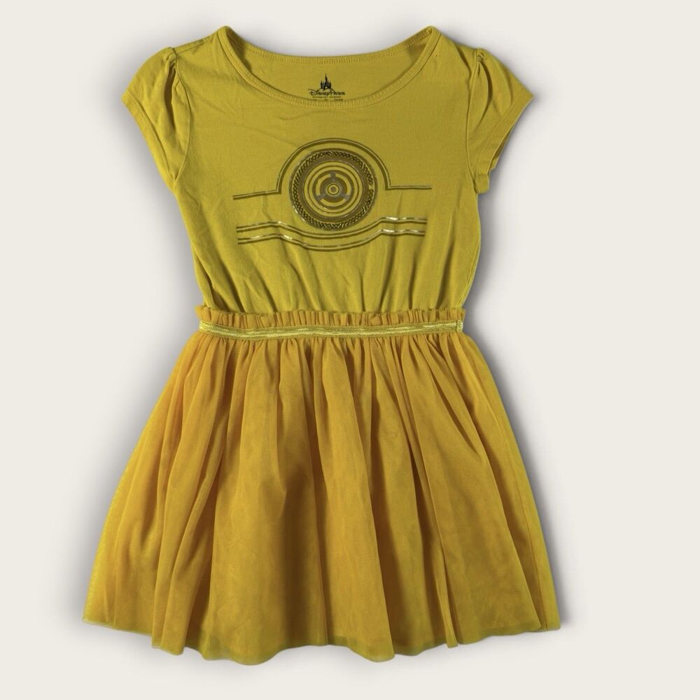 Disney Parks Star Wars C-3PO Girls Dress Gold Tutu Skirt Size M